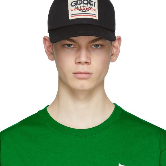 Gucci Worldwide Patch Canvas Baseball Cap in Black New with Tags - Picture 7 of 8